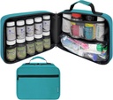 Stor Padded Pill Bottle Organizer, Medicine Bag, Fall, Transportör för Mediciner, Vitaminer och Medicinska Supplies - Travel Medicine Organizer och Home Storage Med Bag - Turkos (utan Lock