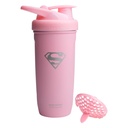 Smartshake DC COMICS Reforce Stainless Steel Protein Shaker Bottle 900 ml | 30 oz - Leakproof Screw-on Lid - BPA Free - Unisex - Non Insulated - Supergirl Logo