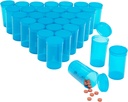 Juvale 30 Pack Empty Pop-Top Pill Bottles - 19 Dram Capacity - Blue Plastic - Caps for Easy Access - Medicine Containers & Vials med Caps - Squeeze-Open Travel Vials
