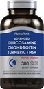 Piping Rock Glucosamine Chondroitin MSM Turmeric | 300 Caplets | Tillskott för kvinnor och män | Avancerad Triple Strength Complex | Non-GMO & Gluten Free