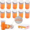 Pill Bottle med Desiccant Cap, Medicine Bottle, Pill Bottles Empty med Caps, Empty Pill Bottles (6 Dram, 12 Pack)