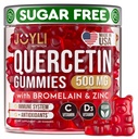 JOYLI Quercetin Gummies - Quercetin med Bromelain Zinc Vitamin C & Vitamin D3 - Quercetin Supplement 500MG för immunsystem och allergi - Quercetin för barn och vuxna - 60 Quercetin Chewable