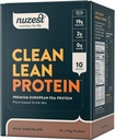 Nuzest - Pea Protein Powder - Clean Lean Protein, Premium Vegan Plant Based Protein Powder, Dairy Free, Gluten Free, GMO Free, Protein Shake, Rich Chocolate, 0.9 oz, (Pack of 10)