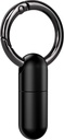 Micro Keychain Pill Holder Titanium Waterproof Mini Pill Container för akutmedicin, Travel Purse Pocket (Black)