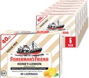 Fisherman's Friend Cough Drops, Cough Suppressant and Sore Throat Lozenges, Sugar Free Honey-Lemon, 5.52mg Menthol, 240 Drops (6 Packs of 40)