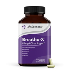 Breathe-X - Allergy & Sinus Relief Supplement - Stöder Sinuses & Nasal Discomfort - Non-Drowsy & Fast-Acting - Quercetin, Bromelain, Citrus Bioflavonoids, Nettle Leaf & Vitamin C - 180 kapslar