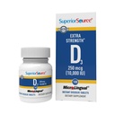 Superior Source Vitamin D3 10000 IE, Quick Dissolve MicroLingual Tablets, 100 Count, hjälper till att främja starka ben och tänder, immunstöd, hjälper till att upprätthålla hälsosam muskelfunktion, icke-GMO