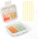 Dynippy Daily Pill Organizer 5 Compartments Portable Moisture Proof Small Pill Case för Pocket Purse Travel Pill Box Portable Medicine Vitamin Fish Oil Holder Container (White)