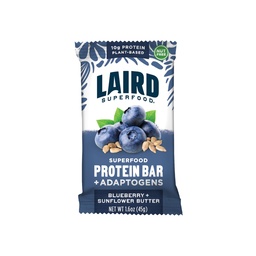 Laird Superfood Functional Protein Bars, Protein Bar men bättre med riktiga ingredienser, funktionella svampar 10g Plant-Based Protein, 6g Fiber, Blueberry Sunflower Butter, 10 Count (Pack av 1)