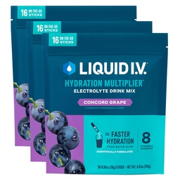 Flytande I.V.® Hydration Multiplier - Concord Grape | Electrolyte Powder Drink Mix | 3 Pack (48 portioner)