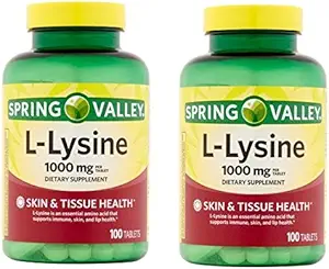 Spring Valley - L-Lysin 1000 mg, 100 tabletter (Pack of 2)