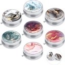 7PCS Round Pill Box Case, ULENDIS 3 Compartment Portable Cute Travel Pill Case Medicine Tablet Vitamin Holder Organizer, Decorative Painting Medicines Storage Container för Purse Pocket Travel Gift