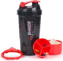 Protein Shaker Bottle,16 oz Shake Cup för proteinpulver med lagring, Sports Water Bottle,Non Slip 3 Layer Twist Off 3oz Cups med Pill Tray Leak Proof Shake Bottles för proteinblandningar