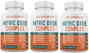 3 flaskor Nitric Oxide Komplex 3500mg Per Servering L-Arginine HCL AAKG AKG Alpha Ketoglutarate Citrulline Malate 360 Total Capsules