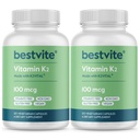 BESTVITE Vitamin K2 100 mcg som MK-7 (240 vegetariska kapslar) (120x2) - No Stearates - Vegan - Non GMO - Gluten Free