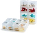 2 Packs Weekly Travel Pill Organizer Case for Purse med Avtagbar 7 Day Box, Fashionable Pill Container for Medicine, Vitamin, Supplement