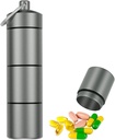 Stor Keychain Pill Holder, EFFIET 3 Compartments Metal Pill Fob Case, Travel Medicine Container för nödpiller / vitamin / fiskoljor / kapsel, vattentät för resor, vandring, Camping (Matt Finished)