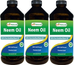 Bästa naturliga 100% ren Neem Oil, 100% Cold Pressed och Unrefined - 16 OZ (3 flaskor)