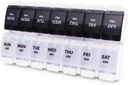Stora Pill Boxar och Organizer 2 gånger om dagen, MOLN HYMY 7 Day AM PM Pill Case, 14 Compartments Pill Dispenser för att hålla Big Vitamin Supplements Fish Oil (Black+White)