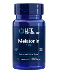 Life Extension Melatonin 1 mg - För Restful Night, Hormone Balance och Immune Health - Immediate Release - Glutenfri, Non-GMO - 60 kapslar