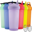 Hydra Cup ProFlow Shaker Bottles 6-Pack (28oz) | Protein Shaker Cups med Whisk Ball, Leak-Proof Lid, Hidden Carry Handle | BPA-Free Gym Mixer för Protein Powder, Mixing Supplements, Pastel Colors