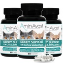 AminAvast Kidney Support Supplement för katter och små hundar, 300mg 3-Pack - Främjar naturlig njurfunktion - Hjälpmedel i hälsa och vitalitet hos åldrande njurar - enkelt administrerad - 60 Sprinkle kapslar