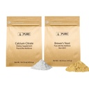 Rena ursprungliga ingredienser Brewer Yeast och Calcium Citrate Bundle, 1 lb Var och en, inga tillsatser eller fillers, tillägg