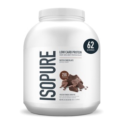 Isopure Low Carb 100% Pure Whey Isolate Protein Powder, Lactose Free, Gluten Free, Med Vitaminer, Nederländska Chocolate, 25g Protein Per Servering, 4,5 Lbs, 62 portioner (Packaging May Vary)