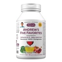 ANDREW LESSMAN Andrews fem favoriter 120 kapslar - Ger 200 mg var och en av Coenzyme Q-10, Resveratrol, EGCG, Pomegranat och Alpha Lipoic Acid, kraftfull anti-Oxidant stöd, inga tillsatser