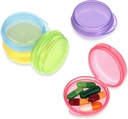 5 Pack Mini Pill Case Small Pill Organizer Box Portable Vitamin Holder Travel Pill Container för Pocket Purse Pills Storage Box för att hålla Medicine Cod Liver Oil