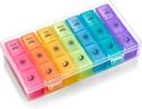 Weekly Pill Organizer Case - 3-Times-a-Day Pill Box - Stor Plast Dispenser med 7-Daily Morning Noon & Night Compartments för piller, kosttillskott, fiskoljor och vitaminer