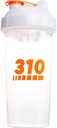 310 Nutrition Protein Shaker Bottle Meal Replacement Blender Cup för blandning av proteinpulver, Lemonade Mix och Pre Workout (Clear w / White Lid)