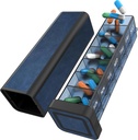 Pill Organizer 1 gång om dagen, Pill Box 7 Day, Weekly Travel Pill Case, Daily Large Medication Holder Container, Once Daily Pillbox Dispenser for Vitamin, Medicine, Pills, Supplement (Blå)