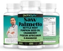 Pumpkin Seed Oil & Hair Growth Supplement med Saw Palmetto för kvinnor, DHT Blocker för män, PCOS Prostate Health, Pygeum, Lycopene, Mens Health