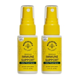 Beekeepers Naturals Propolis Throat Spray, Natural Immune Support & Sore Throat Relief - Antioxidanter, Keto, Paleo, Gluten-Free, 1,0 oz (Pack of 2)