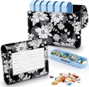 Pill Organizer Case, Weekly Travel Pill Case Medication Reminder Daily AM PM, Day Night 7 Compartments, för 4 Times A Day, 7 Days a Week Includes Elegant Printed Leather Carrying Case