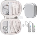 CaseSack Case for Hearing Aids kompatibel med EarCentic EasyCharge Rechargeable Hearing Aids också för Otofonix Elite / Encore, Banglijian, Britzgo, My Tone, LIGINN, Blaids, Lexie, Tweak (Silver)