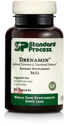 Standard Process Drenamin - Adrenal Function Supplement for Healthy Stress Response - Stöder Hälsosam Energiproduktion & Metabolism - Glutenfri, Non-Dairy & Non-Soy - 90 tabletter (90 portioner)