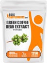 BulkSupplements Green Coffee Bean Extract Powder - Green Coffee Bean Supplements - Energy Support, Gluten Free, 800mg per Servering, 1kg (2,2 lbs) (Pack av 1)
