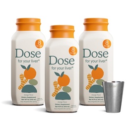 DOSE för din lever rengör Detox & Repair, tillverkad med organisk mjölk Thistle Supplement med gurkmeja, Dandelion, Ginger och Orange, stöder hälsosam leverfunktion, 16oz Bottle, 3 Pack (3 veckors leverans)