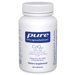 Rena inkapslingar Q10 120 mg - Coenzyme Q10 Supplement för hjärthälsa, energi, antioxidanter, hjärna och minneshälsa - cellulär hälsa, kognition och kardiovaskulärt stöd * - 120 kapslar