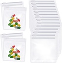 Zonon Pill Pouch Bags Zippered Återanvändbar Pill Baggies Clear Plastic Bags Self Sealing Travel Medicine Organizer Storage med Slide Lock för Cod Liver Oil och små objekt (12 stycken)