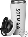 Isolerad rostfritt stål Protein Shaker Bottle med Wire Mixing Ball-24oz isolerad Shaker Bottle för Blending Protein Powders, Smoothie Mixing, Supplement Mixing och för Pre-Workouts