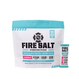 Fire Science Fire Salt Hydration Sticks, Electrolytes & Coconut Water, Hydration Drink Mix med Magnesium, Potassium & Sodium, Zero Sugar, Single Serve On The Go Packs, Watermelon Flavor, 32 Count