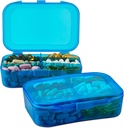 Pill Organizer Case - (Pack of 2) Portable 6 Compartment Daily Travel Medicine Reminder Box för dina piller, mediciner, tillskott, vitaminer och fiskoljor, blå