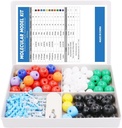 Swpeet 200 Pcs Molecular Model Kit för organisk och oorganisk kemi, kemi Molecular Model Student and Teacher Set - 83 Atoms & 116 Links & 1 Short Link Remover Tool