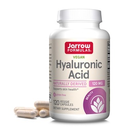 Jarrow Formulas® Hyaluronic Acid 120 mg, Dietary Supplement, Skin Health Support, 120 Veggie Capsules, Upp till 60 Day Supply