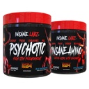 Insane Labz Hellboy Bundle, Psychotic Hellboy Pre Workout och Insane Amino BCAA, Öka muskelmassa, styrka, fokus och återhämtningstid, blå hallon