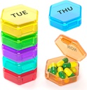 7 Packs Small Pill Box, Weekly Pill Organizer - Travel Pill Container Portable 7 Day BPA Free Daily Mini Pill Case Holder för Pocket Purse Briefcase Pills Medicine Cod Liver Oil Storage Box