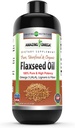 Fantastisk Omega Flaxseed Oil Supplement | Omega 3, Lignans & Fiber | 16 Oz | Non-GMO | Gluten Free | Tillverkad i USA